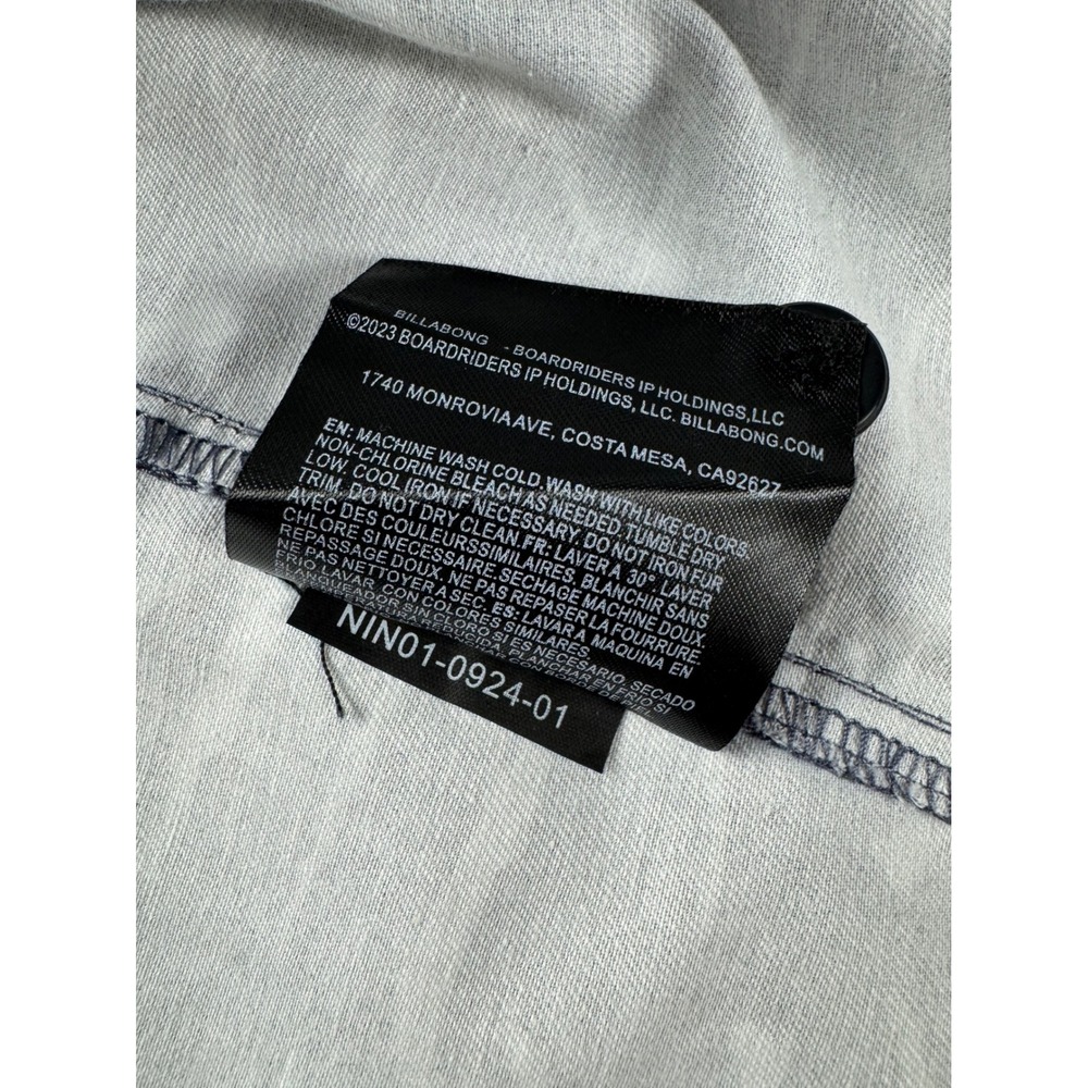 Billabong Xander Shirt Jacket Mens XL Blue Grey Leaf Print Sherpa Collar NWT - Picture 13 of 15